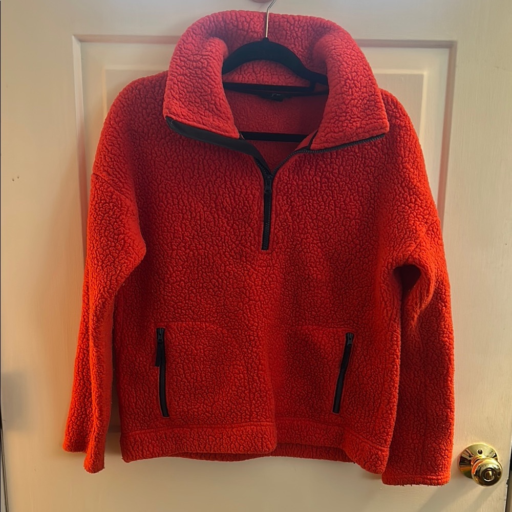 Cozy Orange Fleece Pullover
